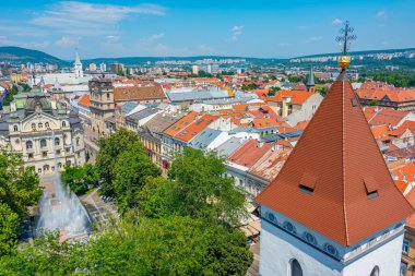 Slovakya 'nın Kosice kentindeki ulusal tiyatronun panorama manzarası.
