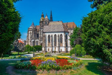 Kosice, Slovakya 'daki Aziz Elisabeth Katedrali ve Aziz Michael Şapeli.