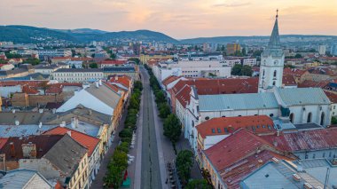 Slovakya 'nın Kosice Meydanı Panorama Manzarası