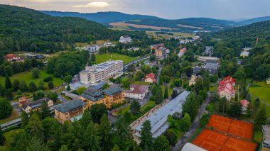 Bardejovske Kupele, Slovakya 'nın Spa kasabasının Panoraması