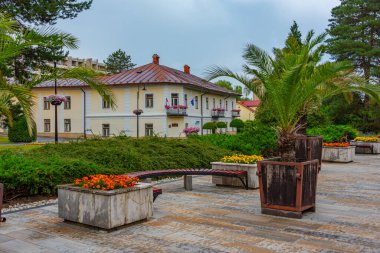 Slovakya 'nın Bardejovske Kupele kentindeki modern otel.