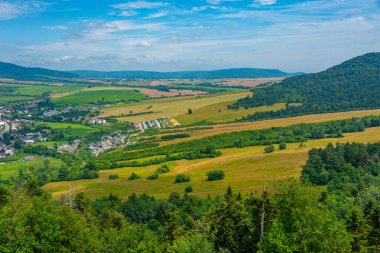 Slovakya 'nın Bardejov ilçesinde panorama manzarası.