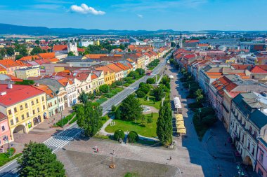 Presov, Slovakya 'daki ana meydanın panorama görüntüsü.