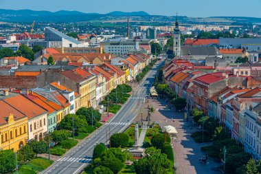 Presov, Slovakya 'daki ana meydanın panorama görüntüsü.