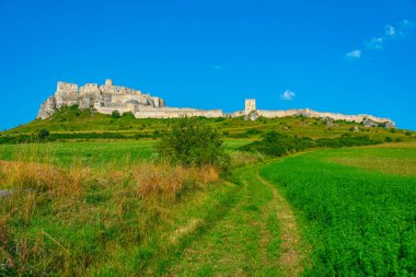 Güneşli bir günde yedek kale, Slovakya.IMAGE