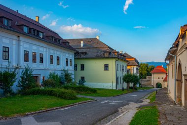 Slovakya 'da Spisska kapitülünün günbatımı görünümü.