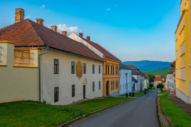 Slovakya 'da Spisska kapitülünün günbatımı görünümü.