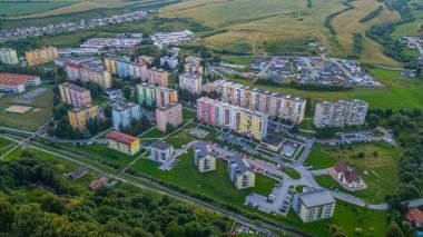 Levoca, Slovakya 'nın bir banliyösünün panorama görüntüsü.