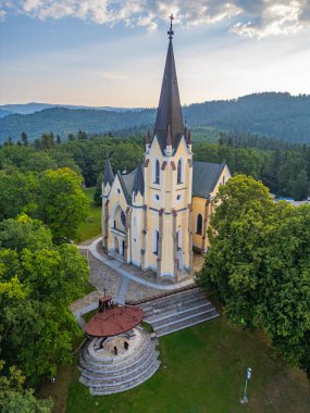 Levoca, Slovakya yakınlarındaki Marianska Hora 'da Bakire Meryem Bazilikası.