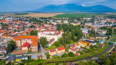 Slovakya 'da Kezmarok Panorama görünümü.