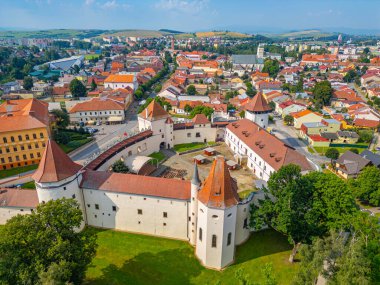 Slovakya 'da Kezmarok Panorama görünümü.