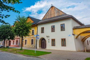 Kezmarok, Slovakya 'daki renkli evler.