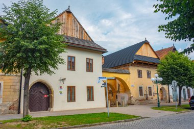 Kezmarok, Slovakya 'daki renkli evler.