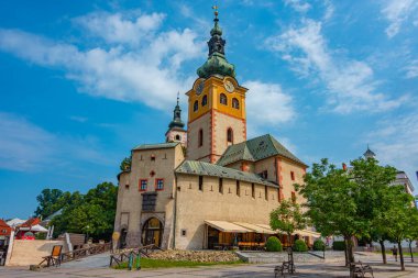 Slovakya 'daki Banska Bystrica şatosunun görüntüsü.
