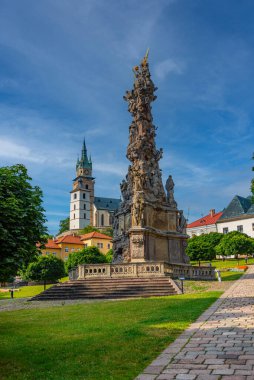 Kremnica Kalesi ve Slovakya 'daki veba kolonu.