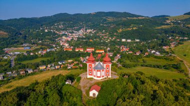 Slovakya 'daki Banska stiavnica Panorama Manzarası.