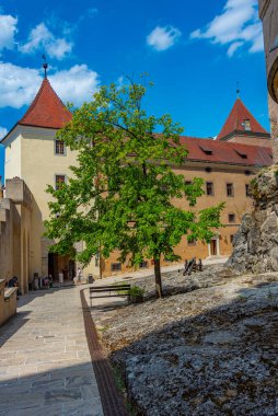 Slovakya 'daki Bojnice şatosunun avlusu.