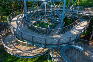 Bojnice, Slovakya 'daki Bulutlar Gözetleme Kulesi' ndeki Martı.