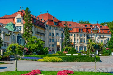Slovakya 'daki Piestany Spa' da yaz günü.