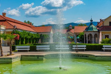 Slovakya 'daki Piestany Spa' da yaz günü.