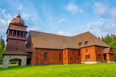 Slovakya 'daki Svaty Kriz Ahşap Sanatsal Kilisesi.