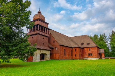 Slovakya 'daki Svaty Kriz Ahşap Sanatsal Kilisesi.
