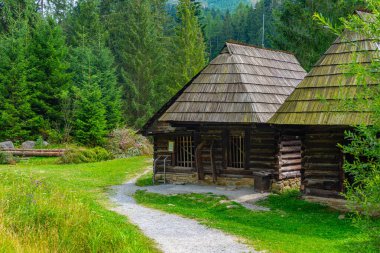 Slovakya 'daki Orava Village Müzesi' nde geleneksel mimari.