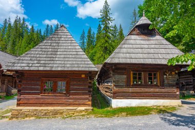 Slovakya 'daki Orava Village Müzesi' nde geleneksel mimari.
