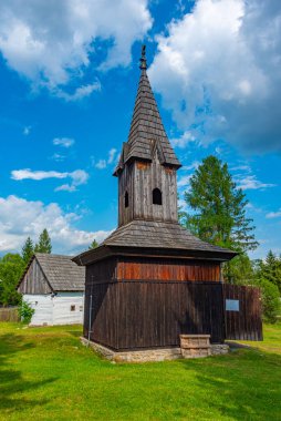 Pribylina, Slovakya 'daki Liptov Village Müzesi' nde geleneksel mimari.