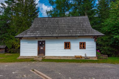 Pribylina, Slovakya 'daki Liptov Village Müzesi' nde geleneksel mimari.
