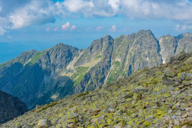 Rysy Peak 'ten High Tatras' ın Panorama görünümü.