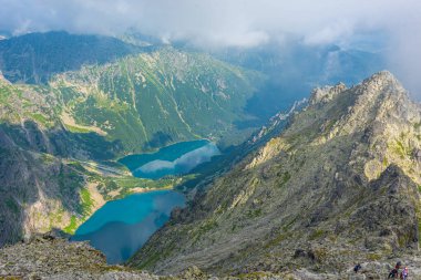 Rysy Peak 'ten High Tatras' ın Panorama görünümü.