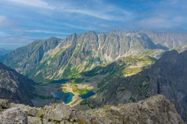 Rysy Peak 'ten High Tatras' ın Panorama görünümü.