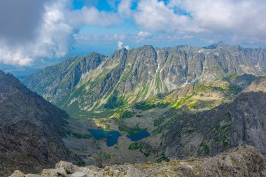 Rysy Peak 'ten High Tatras' ın Panorama görünümü.