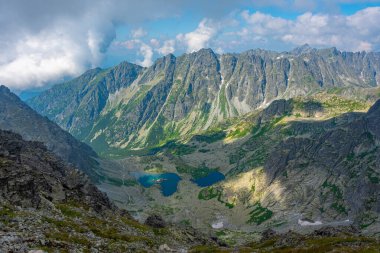 Rysy Peak 'ten High Tatras' ın Panorama görünümü.