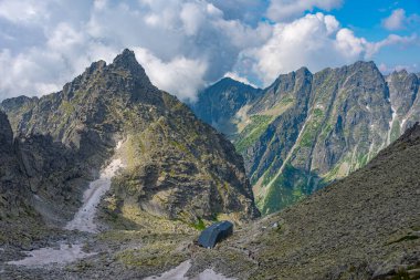 Rysy Peak 'ten High Tatras' ın Panorama görünümü.