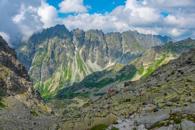 Rysy Peak 'ten High Tatras' ın Panorama görünümü.