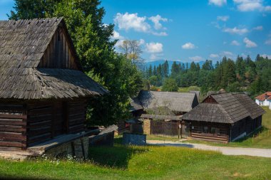 Slovakya 'nın Martin kentindeki Slovak Köy Müzesi' nde geleneksel mimari.