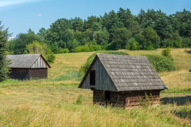Slovakya 'nın Martin kentindeki Slovak Köy Müzesi' nde geleneksel mimari.