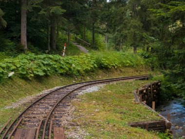 Nova Bystrica, Slovakya 'daki Kysuce Village Müzesi' nde demiryolu değişimi.