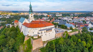 Slovakya 'daki Nitra kalesinin Panorama manzarası.