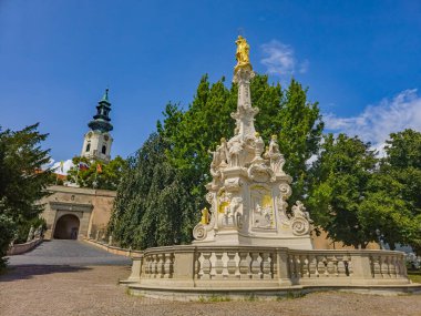 Slovakya 'daki Nitra kalesinin önündeki veba kolonu.