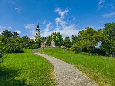 Slovakya 'daki Nitra kalesinin önündeki veba kolonu.