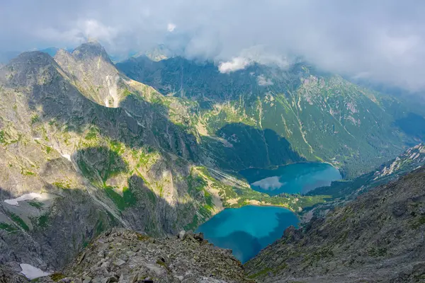 Rysy Peak 'ten High Tatras' ın Panorama görünümü.