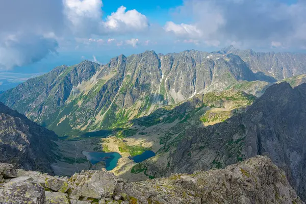 Rysy Peak 'ten High Tatras' ın Panorama görünümü.