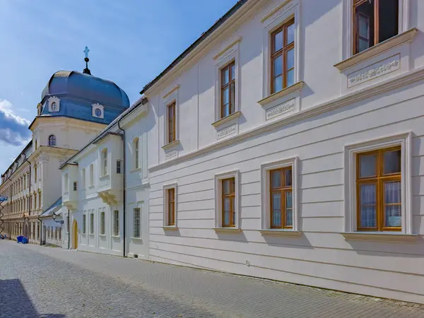 Slovakya 'nın Trnava kentindeki tarihi evler.