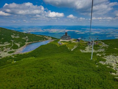 Slovakya 'daki High Tatras' ta Skalnatif Pleso Gölü.