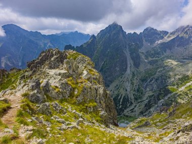 Lomnicke Sedlo, Slovakya 'da bulutlu bir günde.