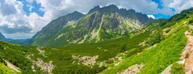 Rysy Peak 'ten High Tatras' ın Panorama görünümü.