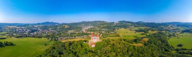 Slovakya 'daki Banska stiavnica Panorama Manzarası.